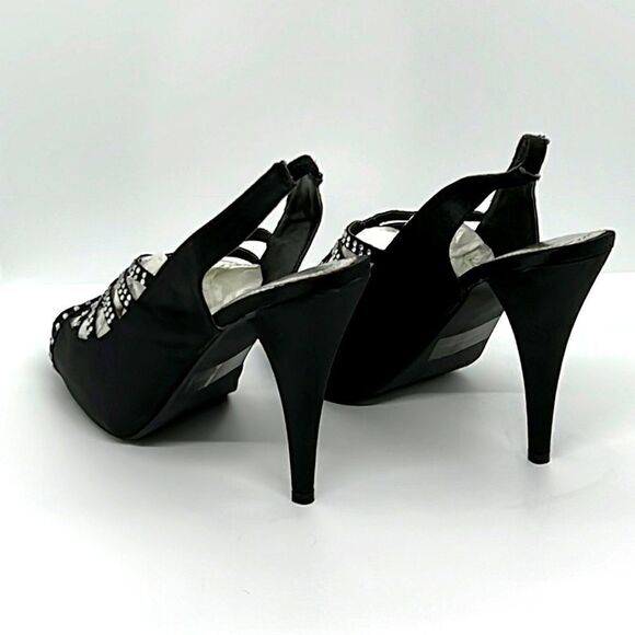 Sexy Black Slingback High Heels. Size 5.5 - Picture 6 of 8